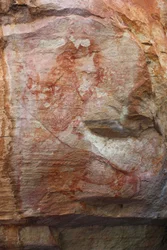 Red Human Figure and Wallaby
